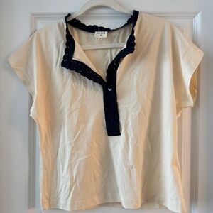 Marea Crotchet Trim Tee
